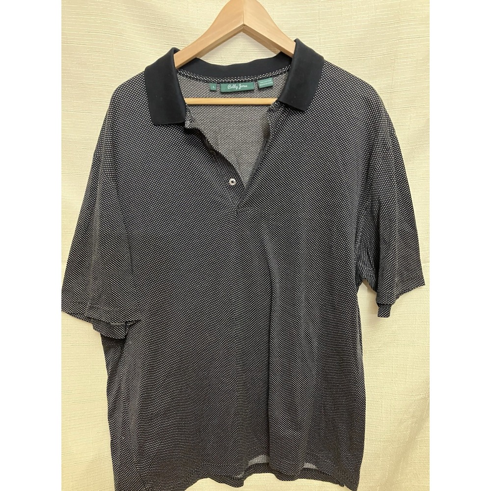 Lot of 2 Bobby Jones Men's Polo Golf Shirts Size L Black And Purple - Picture 6 of 10